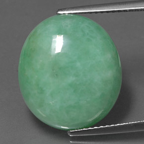 Jadeíta verde natural 16,95ct, corte oval, opaco
