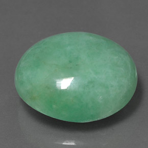 Jadeíta verde natural 16,95ct, corte oval, opaco