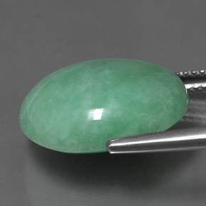 Jadeíta verde natural 16,95ct, corte oval, opaco