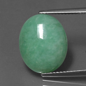Jadeíta verde natural 8,83ct, corte oval, opaco