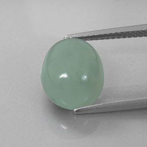 Jadeíta verde natural 5,35ct, corte oval, translúcido