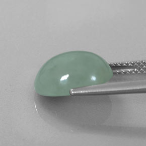 Jadeíta verde natural 5,35ct, corte oval, translúcido