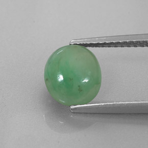 Jadeíta verde natural 1,80ct, corte oval, translúcido