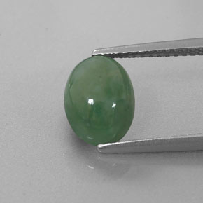 Jadeíta verde natural 2,22ct, corte oval, translúcido