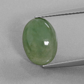 Jadeíta verde natural 3,17ct, corte oval, translúcido
