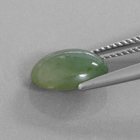 Jadeíta verde natural 3,17ct, corte oval, translúcido