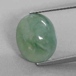 Jadeíta verde natural 6,25ct, corte oval, translúcido