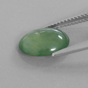 Jadeíta Verde Natural 3.08ct, oval, Translúcido