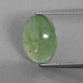Jadeíta verde natural 4,02ct, corte oval, translúcido