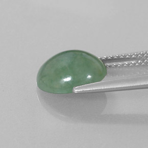 jadeita Verde Natural 3.26ct, Corte Oval, Translúcido