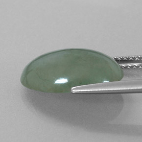 Jadeíta verde natural 6,49ct, corte oval, translúcido
