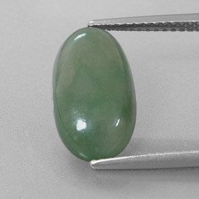 Jadeíta verde natural 4,81ct, corte oval, translúcido