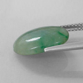Jadeíta verde natural 4,88ct, corte oval, translúcido