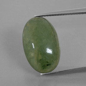 Jadeíta verde natural 9,98ct, corte oval, transparente