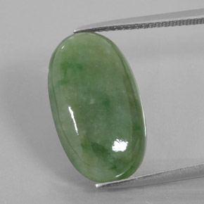Jadeíta Verde Natural 8.88ct, Corte Oval, Transparente