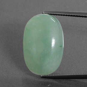 Jadeíta Verde Natural 18.38ct, oval, Translúcido