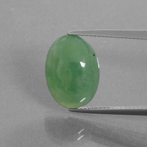 Jadeíta verde natural 9,39ct, corte oval, translúcido