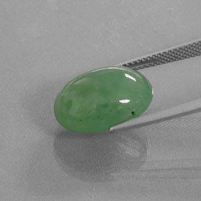 Jadeíta verde natural 9,39ct, corte oval, translúcido