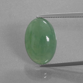 Jadeíta verde natural 11,46ct, corte oval, translúcido