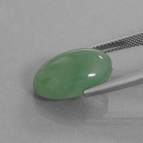 Jadeíta verde natural 11,46ct, corte oval, translúcido