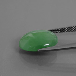 Jadeíta verde natural 6,55ct, corte oval, translúcido