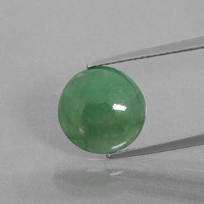 Jadeíta verde natural 5,27ct, corte redondo, transparente