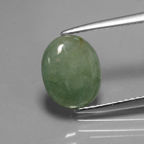 Jadeíta verde natural 2,12ct, corte oval, transparente