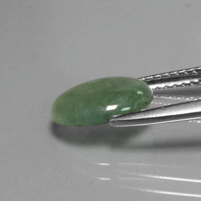 Jadeíta verde natural 2,12ct, corte oval, transparente