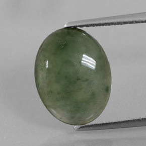 Jadeíta verde natural 4,16ct, corte oval, transparente