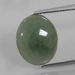 Jadeíta verde natural 5,01ct, corte oval, translúcido