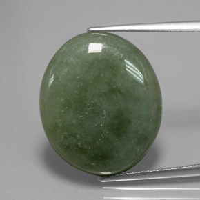 Jadeíta verde natural 13,76ct, corte oval, translúcido