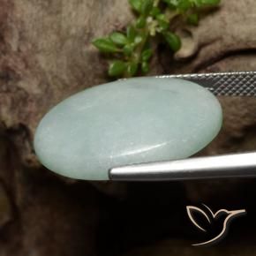 Jadeíta Verde Cinzento Musgo Natural 16.50ct, oval, Translúcido