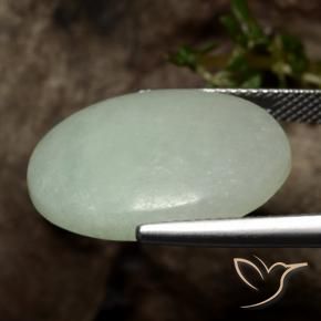 Jadeíta verde quente Natural 16.54ct, oval, Translúcido