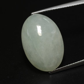 Jadeíta verde natural 12,59ct, corte oval, transparente