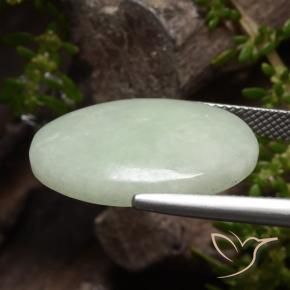Jadeíta Verde amarelado claro Natural 15.94ct, oval, Translúcido