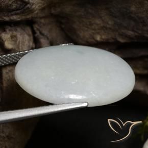Jadeíta cinza médio Natural 14.63ct, oval, Translúcido