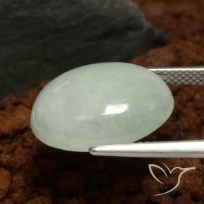 jadeita Verde médio Natural 10.19ct, Corte Oval, Translúcido