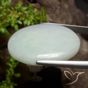 Jadeíta Verde Cinzento Claro Natural 33.23ct, oval, Opaco