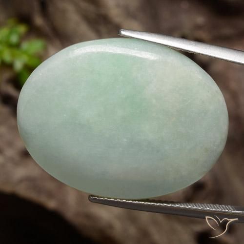 Jadeíta verde natural 34,76ct, corte oval, translúcido