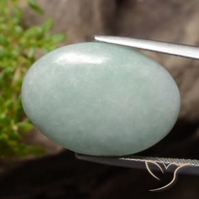 Jadeíta Verde Cinzento Claro Natural 20.42ct, oval, Opaco