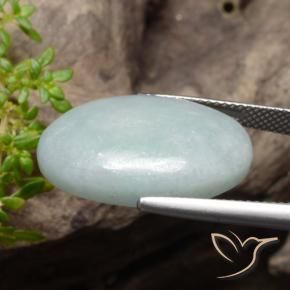 Jadeíta Verde Cinzento Claro Natural 20.42ct, oval, Opaco