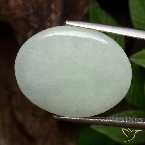 Jadeíta Luz verde Natural 24.97ct, oval, Translúcido