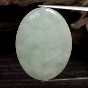 Jadeíta branco natural 22,56ct, corte oval, translúcido
