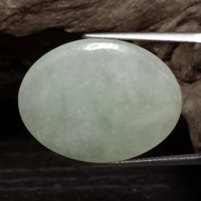 Jadeíta branco natural 22,56ct, corte oval, translúcido