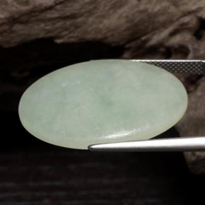Jadeíta branco natural 22,56ct, corte oval, translúcido