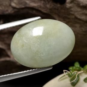 Jadeíta Verde acinzentado Natural 12.58ct, oval, Translúcido