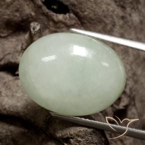 Jadeíta Verde médio Natural 12.07ct, oval, Translúcido