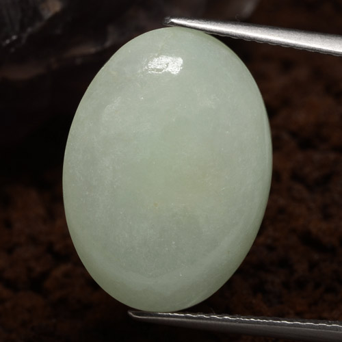 jadeita Verde acinzentado Natural 10.13ct, Corte Oval, Opaco