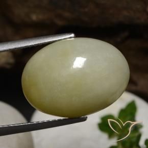 Jadeíta Médio Verde-Amarelo Natural 12.01ct, oval, Translúcido