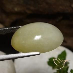 Jadeíta Médio Verde-Amarelo Natural 12.01ct, oval, Translúcido